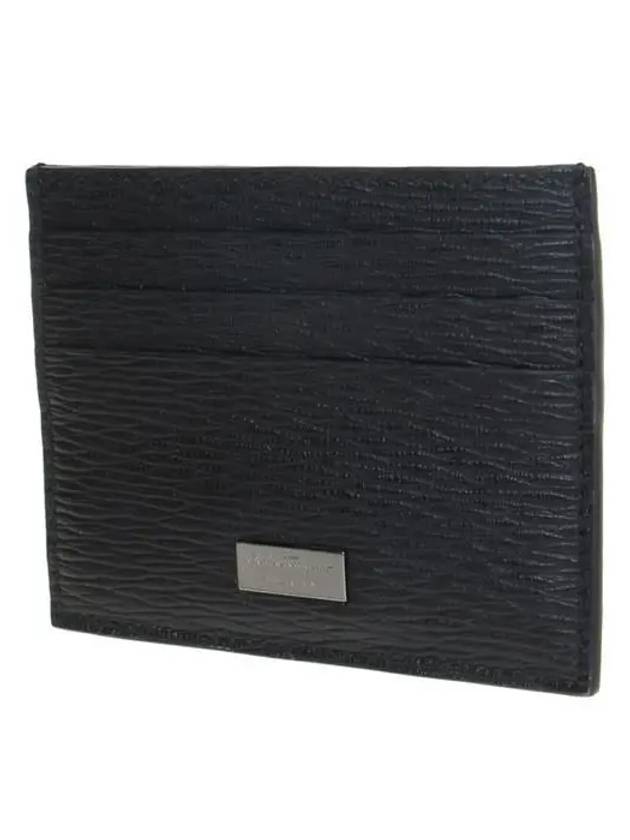 Gancini Pebble 3-Fold Card Wallet Black - SALVATORE FERRAGAMO - BALAAN 3