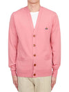 Embroidery Logo Fine Wool Cardigan Pink - VIVIENNE WESTWOOD - BALAAN 2