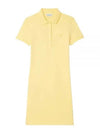 Women's Slim Fit Stretch Cotton Pique Polo Short Dress Yellow - LACOSTE - BALAAN 2