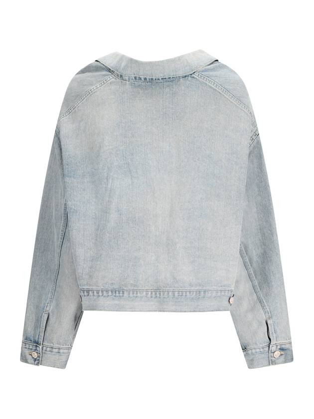 Off-Shoulder Denim Jacket Blue - BALENCIAGA - BALAAN 3