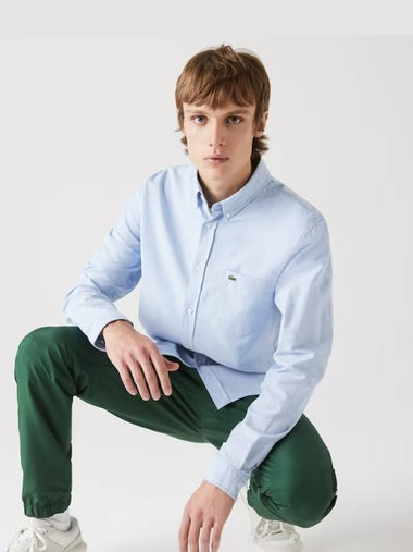 Regular fit Oxford shirt sky blue - LACOSTE - BALAAN 1