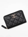 Stone CC Logo Zipper Wallet Caviar Black AP3606 B14343 94305 - CHANEL - BALAAN 4