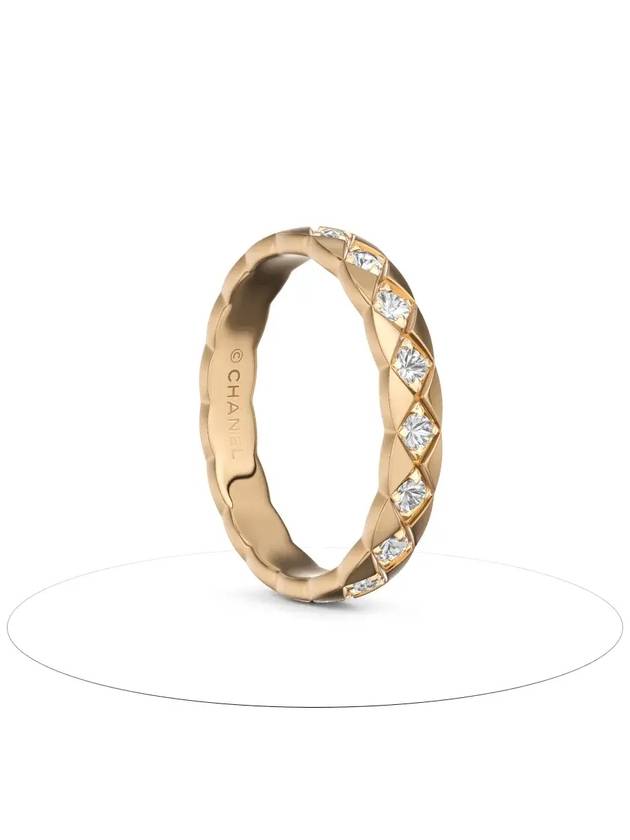 Coco Crush Ring18K Beige Gold and Diamonds J11786 - CHANEL - BALAAN 1