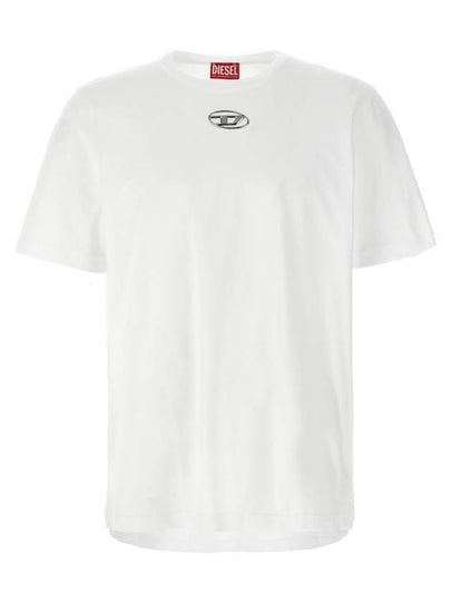 Metallic Logo Short Sleeve T-Shirt White - DIESEL - BALAAN 2