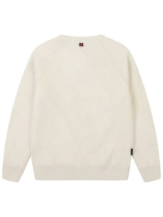 Cashmere Round Windproof Sweater OF2422GBWHITE - ONOFF - BALAAN 2