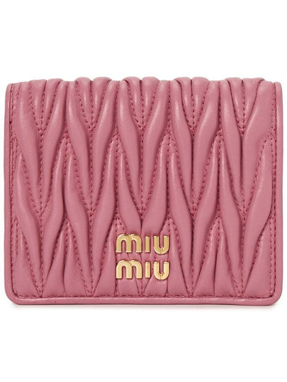 Matelasse Leather Half Wallet Begonia Pink - MIU MIU - BALAAN 2