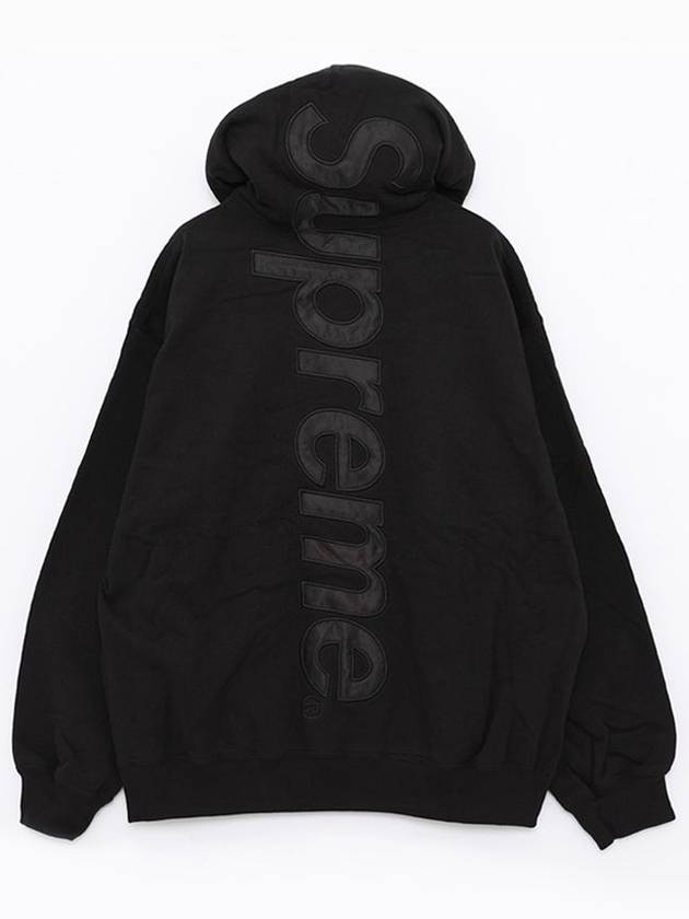 FW23SW88 BLACK satin applique hoodie - SUPREME - BALAAN 1