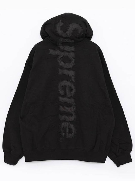 FW23SW88 BLACK satin applique hoodie - SUPREME - BALAAN 2