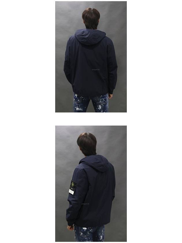 Soft Shell-R E.Dye Pure Insulation Technology Recycled Polyester Primaloft Hooded Jacket Navy - STONE ISLAND - BALAAN 5