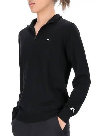 Kian Half Zip-Up Knit Top Black - J.LINDEBERG - BALAAN 2