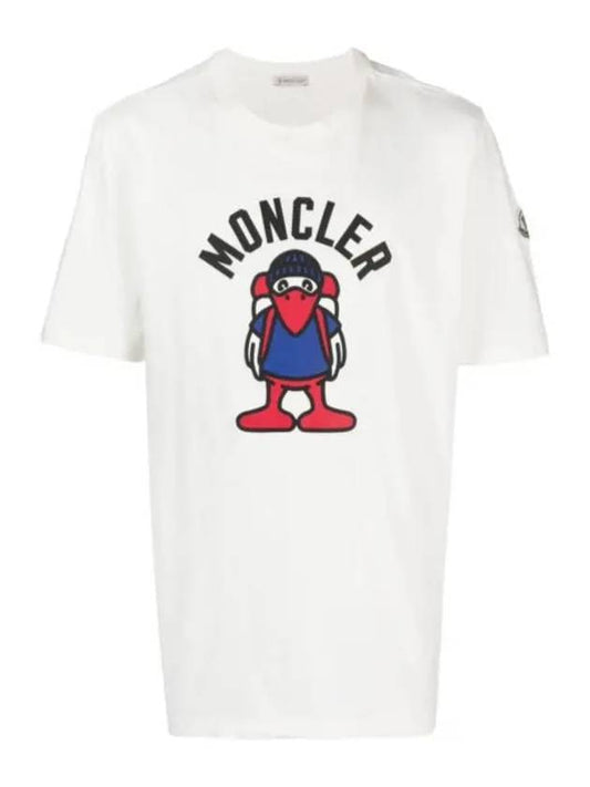 Logo Cotton Short Sleeve T-shirt White - MONCLER - BALAAN 2