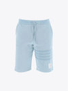 Men's Double Face 4 Bar Knit Sweatshorts Light Blue - THOM BROWNE - BALAAN 2