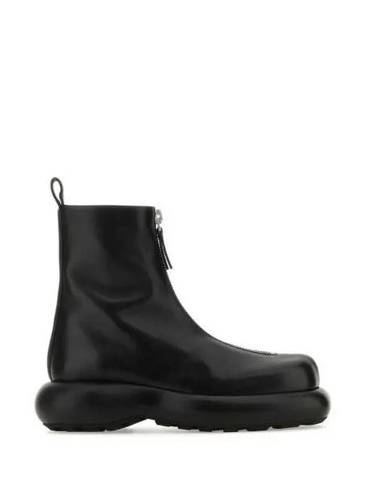 Square Toe Calf Leather Ankle Boots Black - JIL SANDER - BALAAN 2