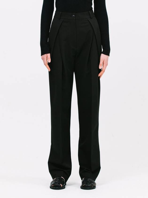 Crossed Tuck Straight Pants Black - JUN BY JUN K - BALAAN 2