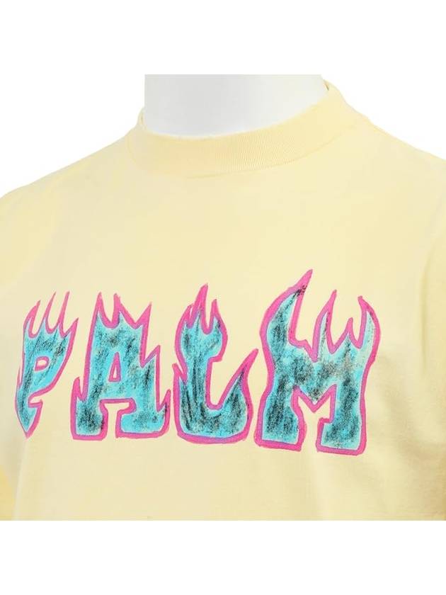 Flames T-Shirt White Purple PMAA072S23JER0060137 - PALM ANGELS - BALAAN 8