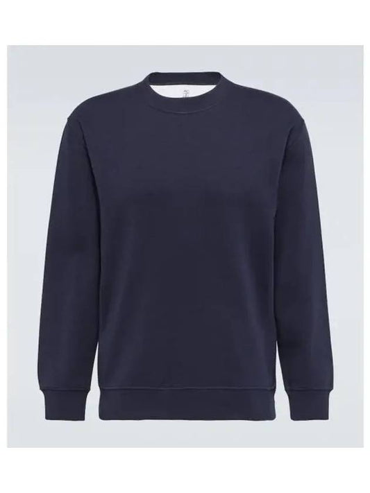 Cotton Jersey Sweatshirt Navy - BRUNELLO CUCINELLI - BALAAN 2