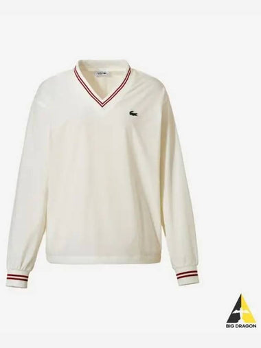 Woven V neck Sweatshirt 70V - LACOSTE - BALAAN 1