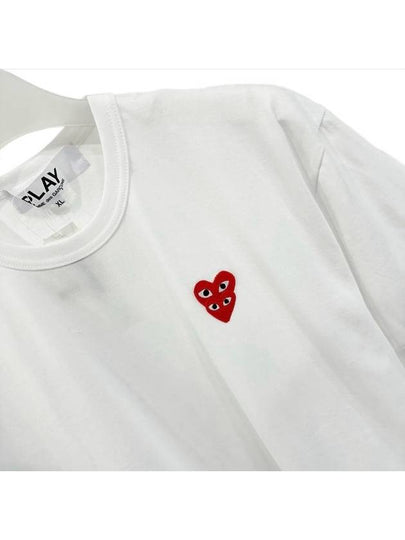 Double Heart White Short Sleeve TShirt T288 - COMME DES GARCONS - BALAAN 2