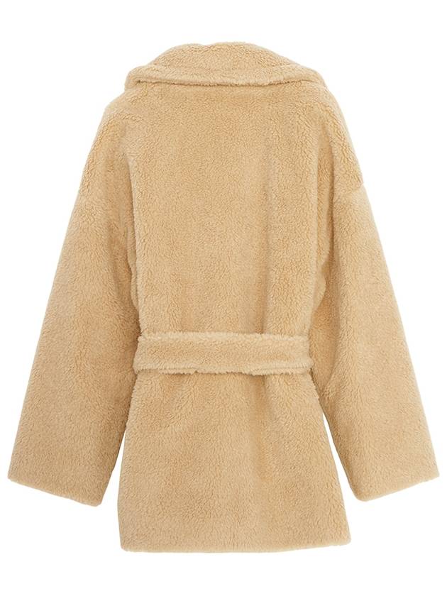 Ramino Belt Virgin Wool Fur Coat Beige - MAX MARA - BALAAN 3