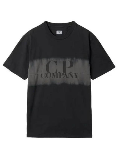 Logo Print Short Sleeve T Shirt Black - CP COMPANY - BALAAN 1