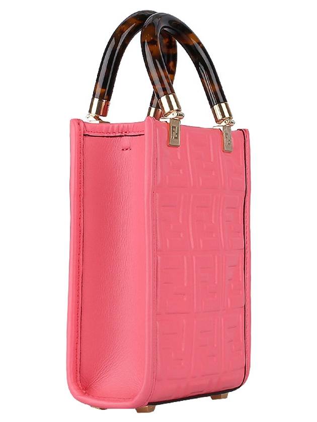 Sunshine FF Motif Mini Leather Tote Bag Pink - FENDI - 5