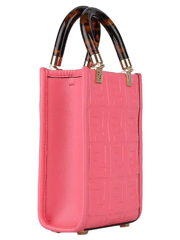 Sunshine FF Motif Small Leather Tote Bag Pink - FENDI - BALAAN 5