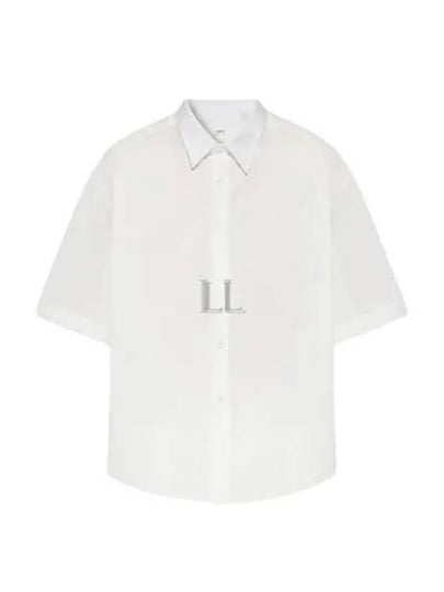 Men's Pocket Cotton Short Sleeve Shirt White - AMI - BALAAN 2