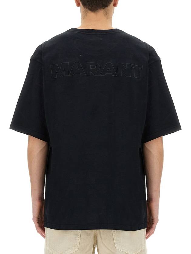 Guizy Back Logo Cotton Short Sleeve T-Shirt Black - ISABEL MARANT - BALAAN 4