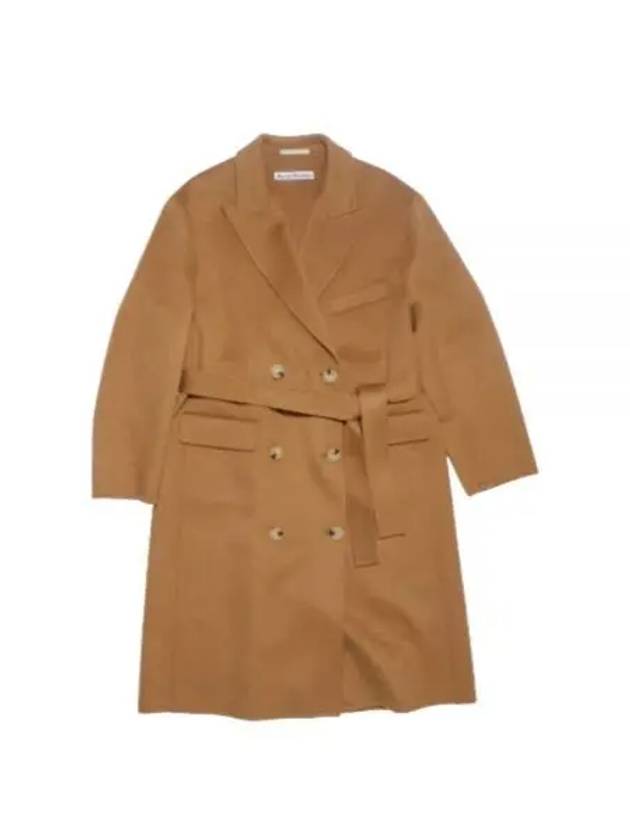 Double Breasted Belt Double Coat Camel - ACNE STUDIOS - BALAAN 2