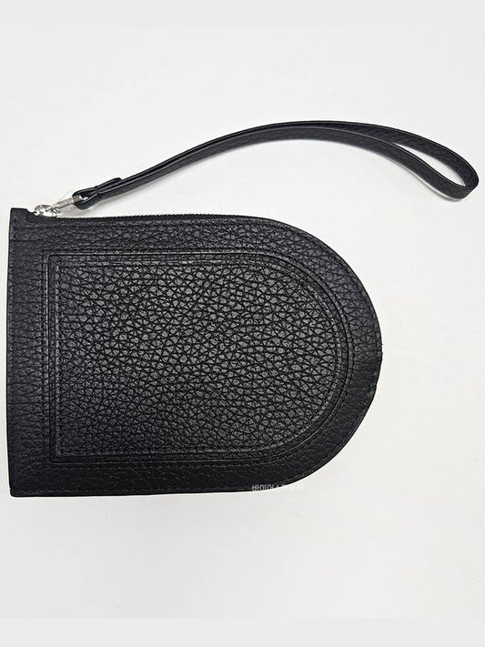 Pin D Soft Grain Leather Card Wallet Black - DELVAUX - BALAAN 2