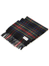 Iconic Tartan KU0324 BLACK STEWART Cashmere Muffler Scarf - JOHNSTONS OF ELGIN - BALAAN 2