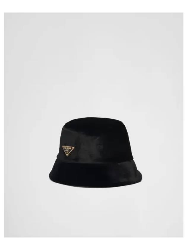 Velvet Bucket Hat Black - PRADA - BALAAN 2