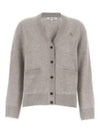 Baby Fox Patch Boxy Cardigan Light Grey Melange - MAISON KITSUNE - BALAAN 2