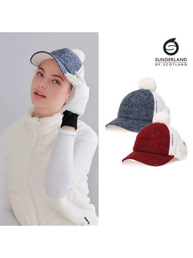 wool material two-tone point drop earmuff hat 16642CP32 - SUNDERLAND - BALAAN 1