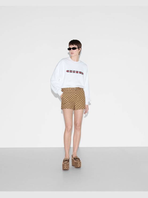 Print Cotton Jersey Sweatshirt White - GUCCI - BALAAN 3