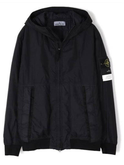 Men's Garment Dyed Crinkle Reps Recycled Nylon Primaloft TC Hooded Jacket Black - STONE ISLAND - BALAAN 2