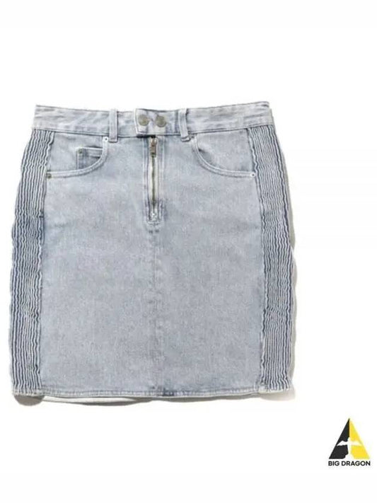 Women's Babelia Denim H-Line Skirt Light Blue - ISABEL MARANT - BALAAN.