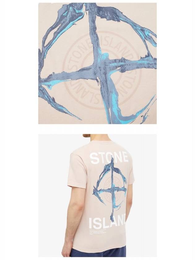 Marble Back Logo Short Sleeve T-Shirt Indie Pink - STONE ISLAND - BALAAN 6