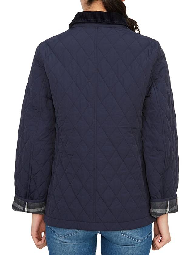 Corduroy Collar Quilted Jacket Navy - BURBERRY - BALAAN 6