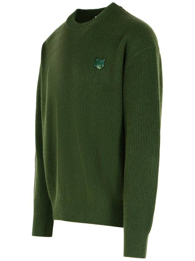 Bold Fox Head Patch Comfort Ribbed Knit Top Ranger Green - MAISON KITSUNE - BALAAN 3