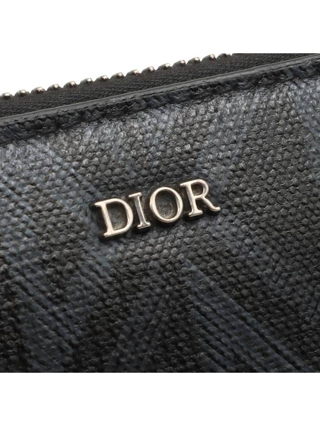 Black CD Diamond Canvas Zipper Long Wallet - DIOR - BALAAN 5