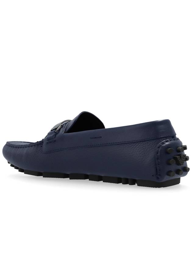 Emporio Armani Leather Loafers, Men's, Navy Blue - EMPORIO ARMANI - BALAAN 5