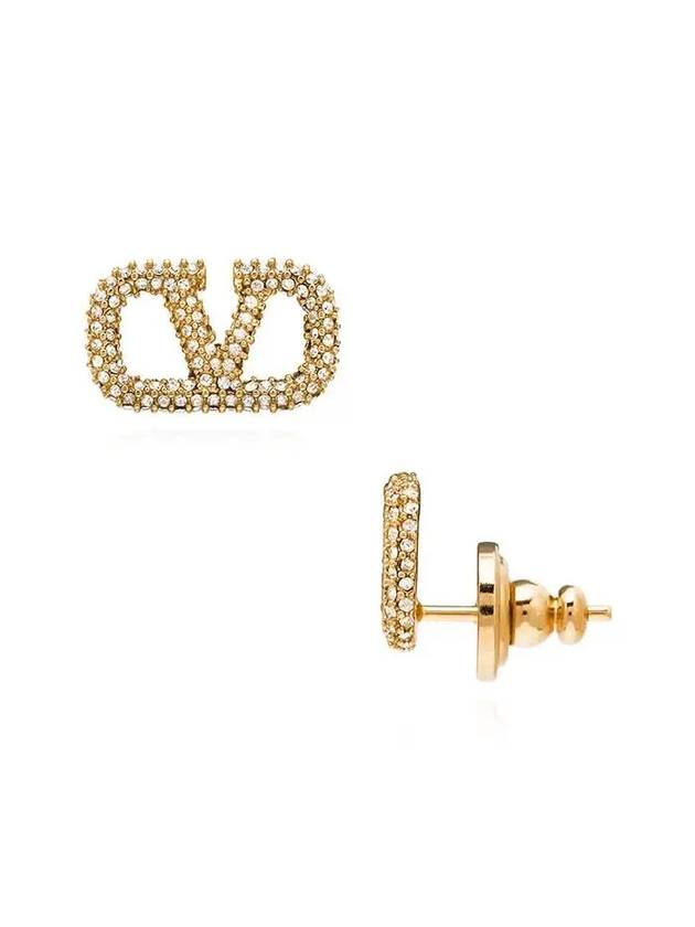 Valentino 3W2J0F85 YCW MH5 J0F85 Garavani V logo crystal earrings - RED VALENTINO - BALAAN 1