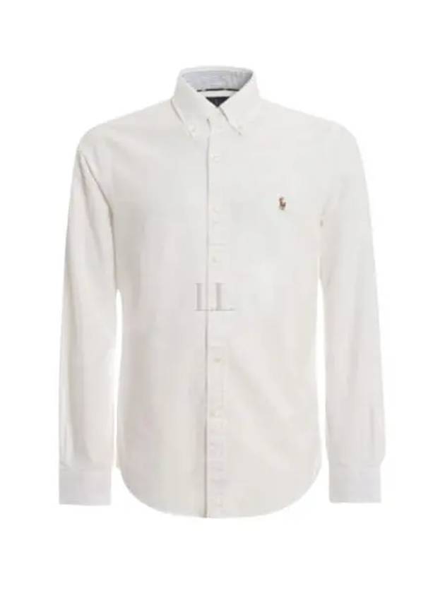 Men's Slim Fit Oxford Cotton Long Sleeve Shirt White - POLO RALPH LAUREN - BALAAN 2