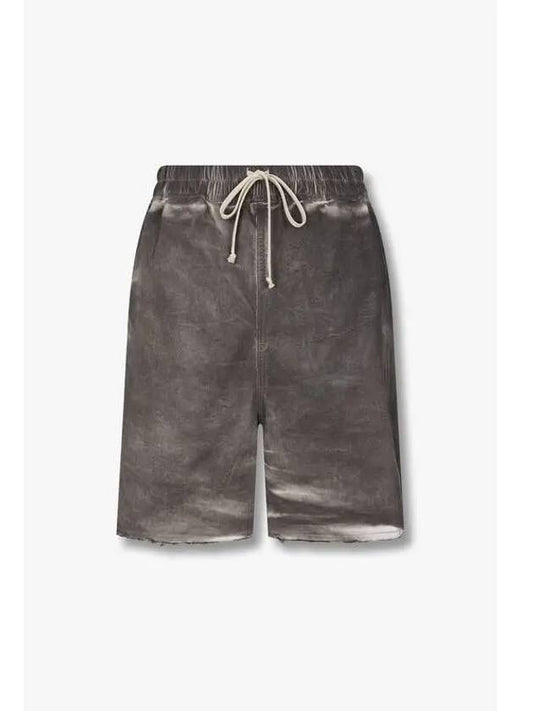 MEN Baggy Fit Coated Banding Shorts Dark Gray - RICK OWENS - BALAAN 1