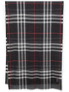 Checkered Wool Silk Scarf Navy - BURBERRY - BALAAN 1