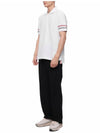 Men's RWB Stripe Cotton Polo Shirt White - THOM BROWNE - BALAAN 5