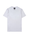 Logo Jacquard Cotton Short Sleeve T-Shirt White - EMPORIO ARMANI - BALAAN.