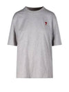 Small Heart Logo Boxy Fit Short Sleeve T-shirt Grey - AMI - BALAAN 2