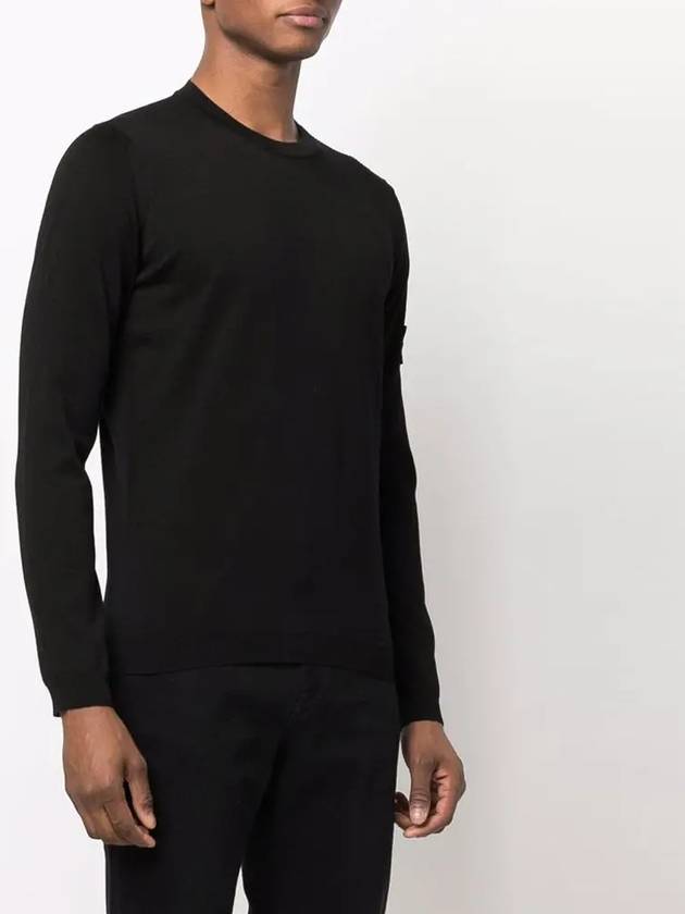 Men's Shadow Lens Wappen Knit Top Black - STONE ISLAND - BALAAN 4